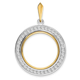 22 mm 14k Multi-Tone Gold coin bezel for Isle of Man £1 Angel