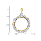 22 mm 14k Multi-Tone Gold coin bezel for Isle of Man £1 Angel — size reference (ruler)