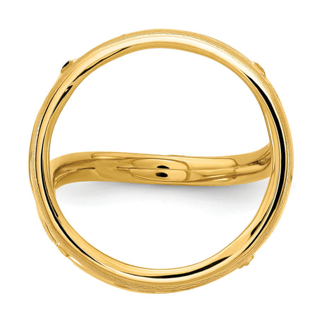 22 mm 14k Yellow Gold coin bezel ring for Isle of Man £1 Nobel — additional image