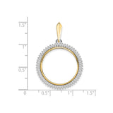 22 mm 14k Multi-Tone Gold coin bezel for Isle of Man £1 Nobel — size reference (ruler)