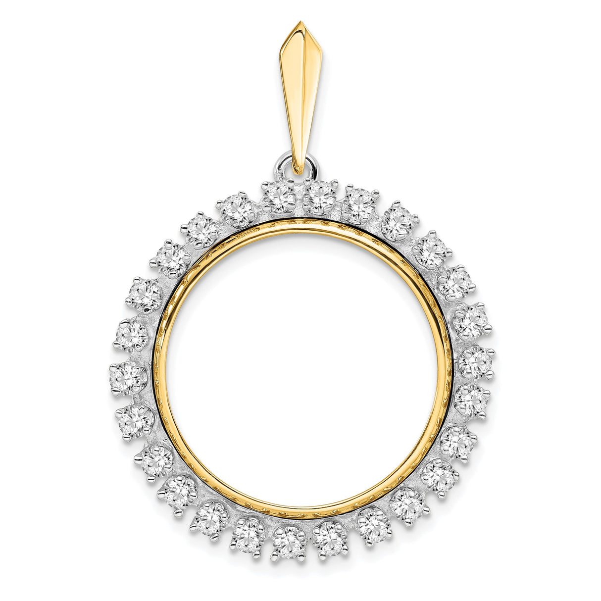 22 mm 14k Multi-Tone Gold coin bezel for Isle of Man £1 Nobel