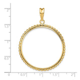 35 mm 14k Yellow Gold coin bezel for Mexican Libertad — size reference (ruler)