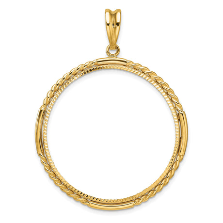 35 mm 14k Yellow Gold coin bezel for Mexican Libertad