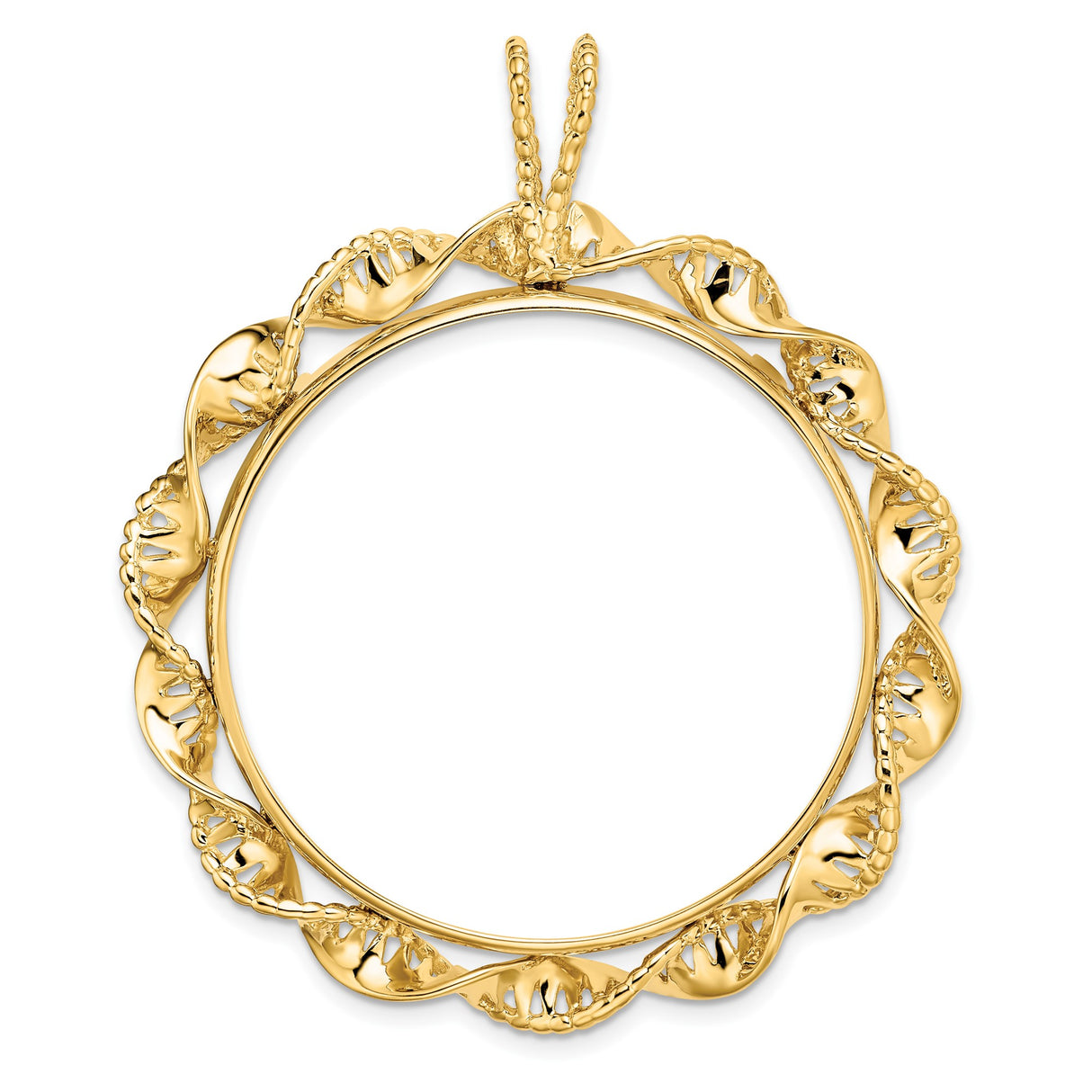 35 mm 14k Yellow Gold coin bezel for Mexican Libertad