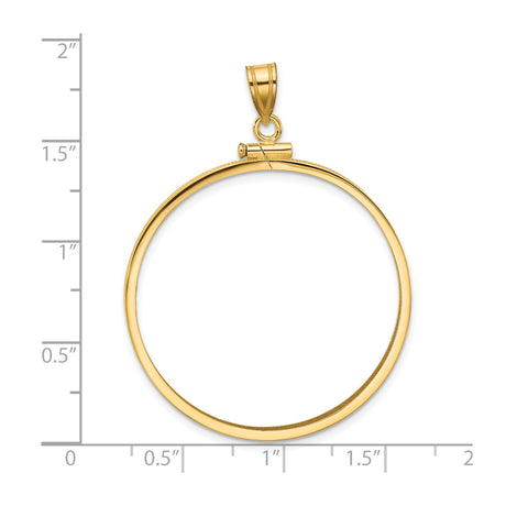 35 mm 14k Yellow Gold coin bezel for Mexican Libertad — size reference (ruler)