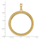 35 mm 14k Yellow Gold coin bezel for Mexican Libertad — size reference (ruler)