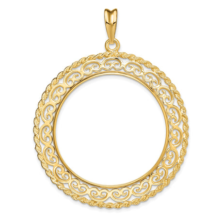 35 mm 14k Yellow Gold coin bezel for Mexican Libertad