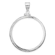 35 mm 14k White Gold coin bezel for Mexican Libertad