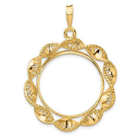 23 mm 14k Yellow Gold coin bezel for Mexican 10 Peso Peso