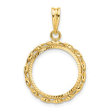 16 mm 14k Yellow Gold coin bezel for Mexican Libertad