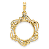 16 mm 14k Yellow Gold coin bezel for Mexican Libertad