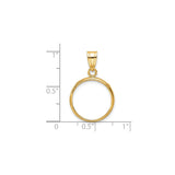 16 mm 14k Yellow Gold coin bezel for Mexican Libertad — size reference (ruler)