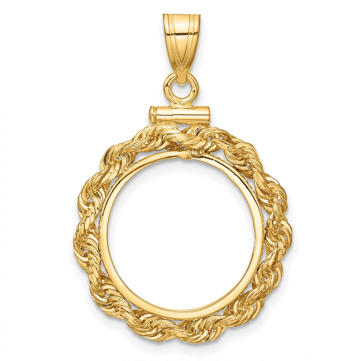 16 mm 14k Yellow Gold coin bezel for Mexican Libertad