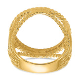 16 mm 14k Yellow Gold coin bezel ring for Mexican Libertad — additional image