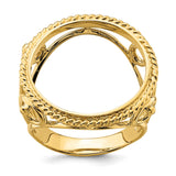 16 mm 14k Yellow Gold coin bezel ring for Mexican Libertad — additional image