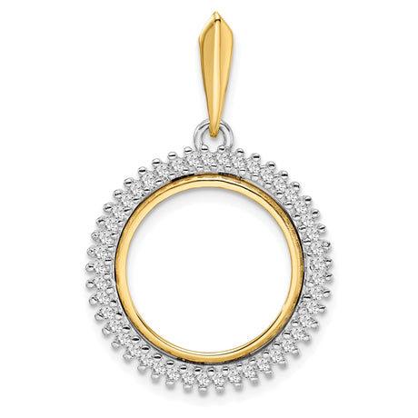 16 mm 14k Multi-Tone Gold coin bezel for Mexican Libertad