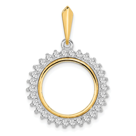 16 mm 14k Multi-Tone Gold coin bezel for Mexican Libertad