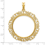 33 mm 14k Yellow Gold coin bezel for Mexican Libertad — size reference (ruler)