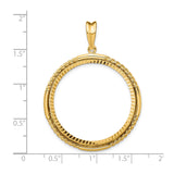 33 mm 14k Yellow Gold coin bezel for Mexican Libertad — size reference (ruler)