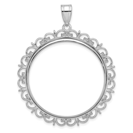 33 mm 14k White Gold coin bezel for Mexican Libertad