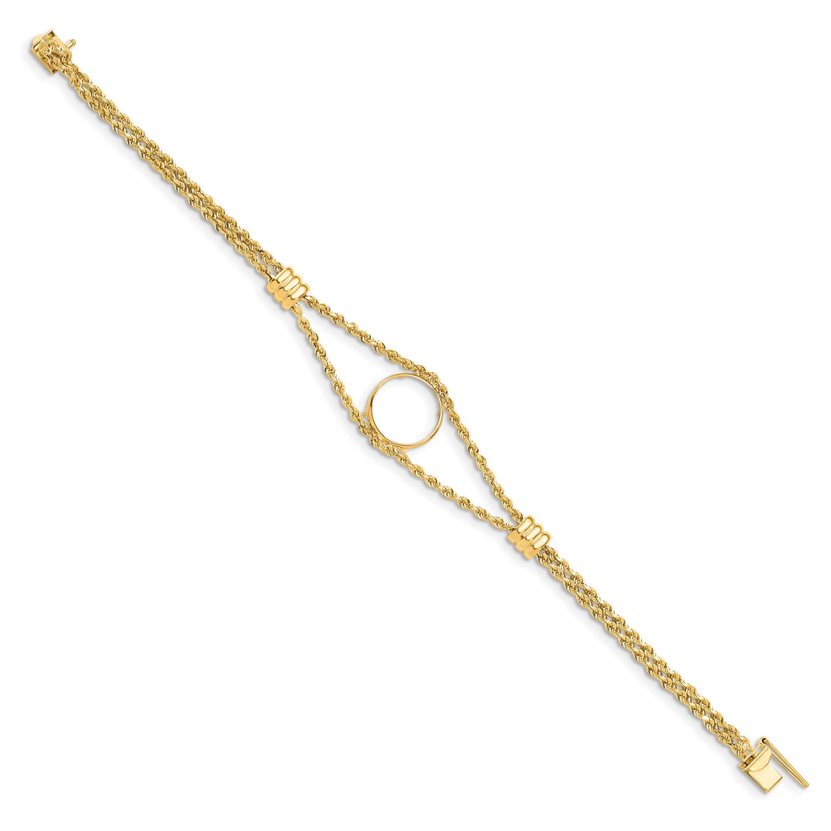 13 mm 14k Yellow Gold coin bezel bracelet for Mexican Libertad — alternate view