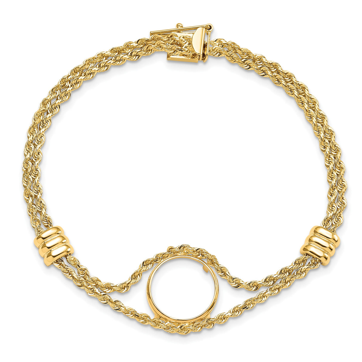 13 mm 14k Yellow Gold coin bezel bracelet for Mexican Libertad — additional image
