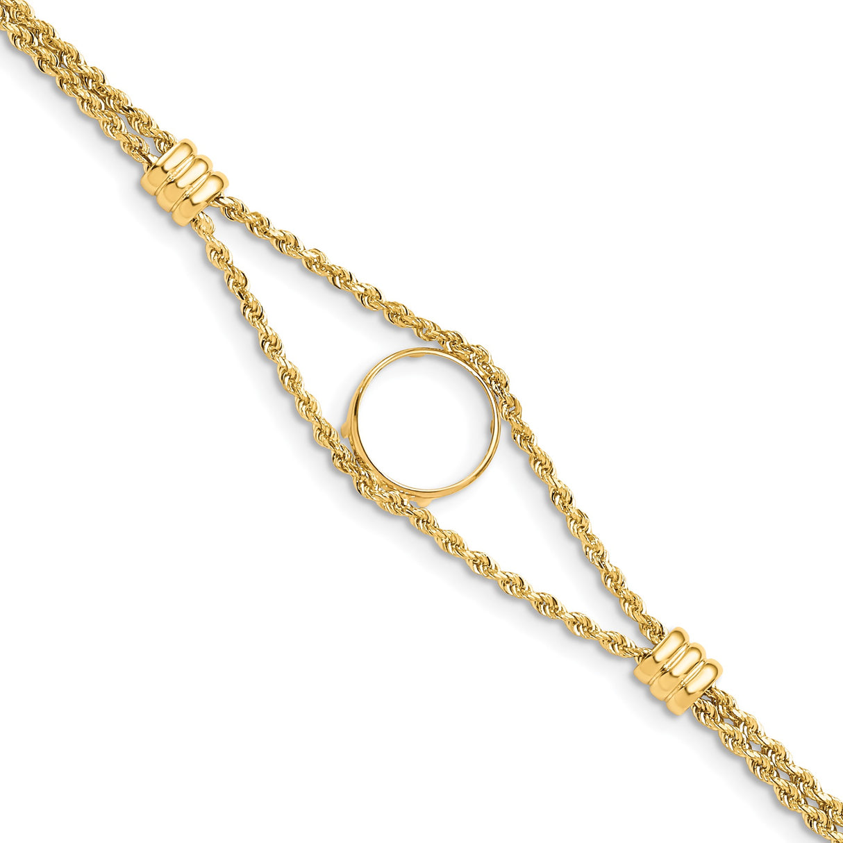 13 mm 14k Yellow Gold coin bezel bracelet for Mexican Libertad