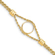 13 mm 14k Yellow Gold coin bezel bracelet for Mexican Libertad