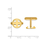 13 mm 14k Yellow Gold coin bezel cuff links for Mexican Libertad — size reference (ruler)