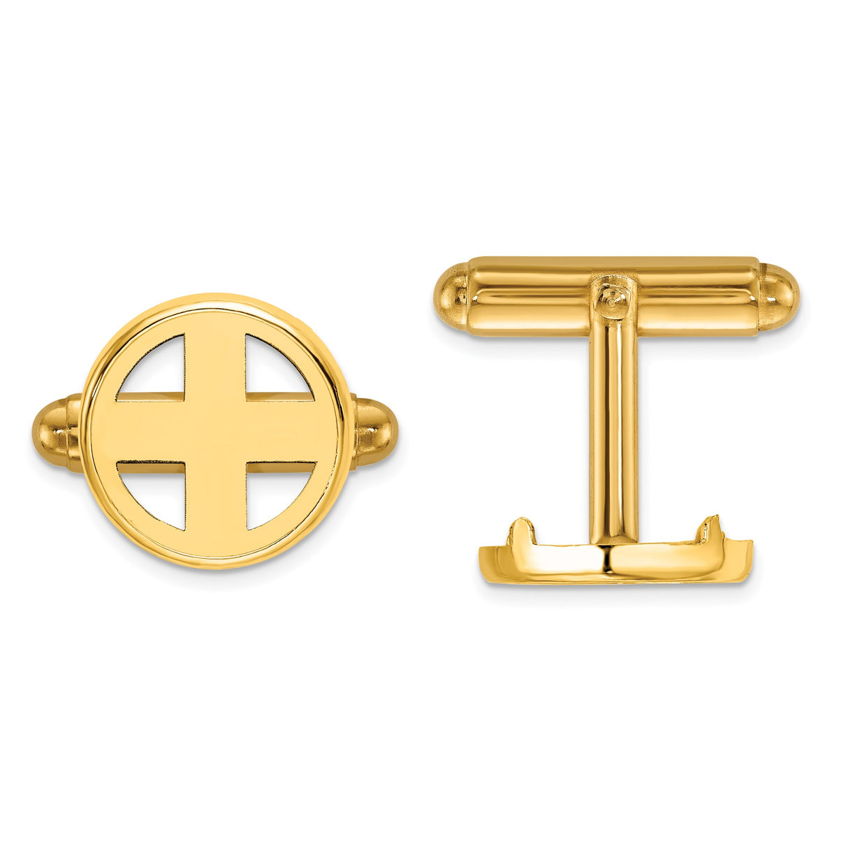 13 mm 14k Yellow Gold coin bezel cuff links for Mexican Libertad