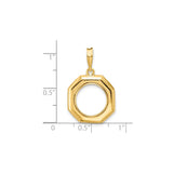 13 mm 14k Yellow Gold coin bezel for Mexican Libertad — size reference (ruler)