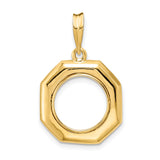 13 mm 14k Yellow Gold coin bezel for Mexican Libertad
