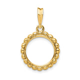 13 mm 14k Yellow Gold coin bezel for Mexican Libertad — additional image