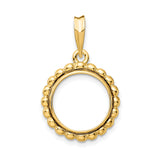 13 mm 14k Yellow Gold coin bezel for Mexican Libertad