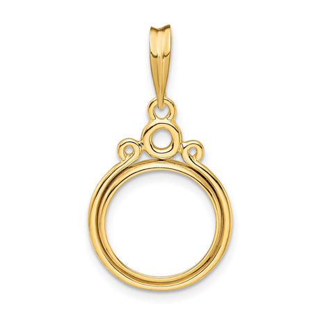 13 mm 14k Yellow Gold coin bezel for Mexican Libertad