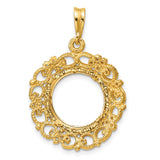 13 mm 14k Yellow Gold coin bezel for Mexican Libertad — additional image
