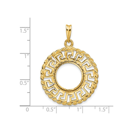 13 mm 14k Yellow Gold coin bezel for Mexican Libertad — size reference (ruler)