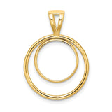 13 mm 14k Yellow Gold coin bezel for Mexican Libertad