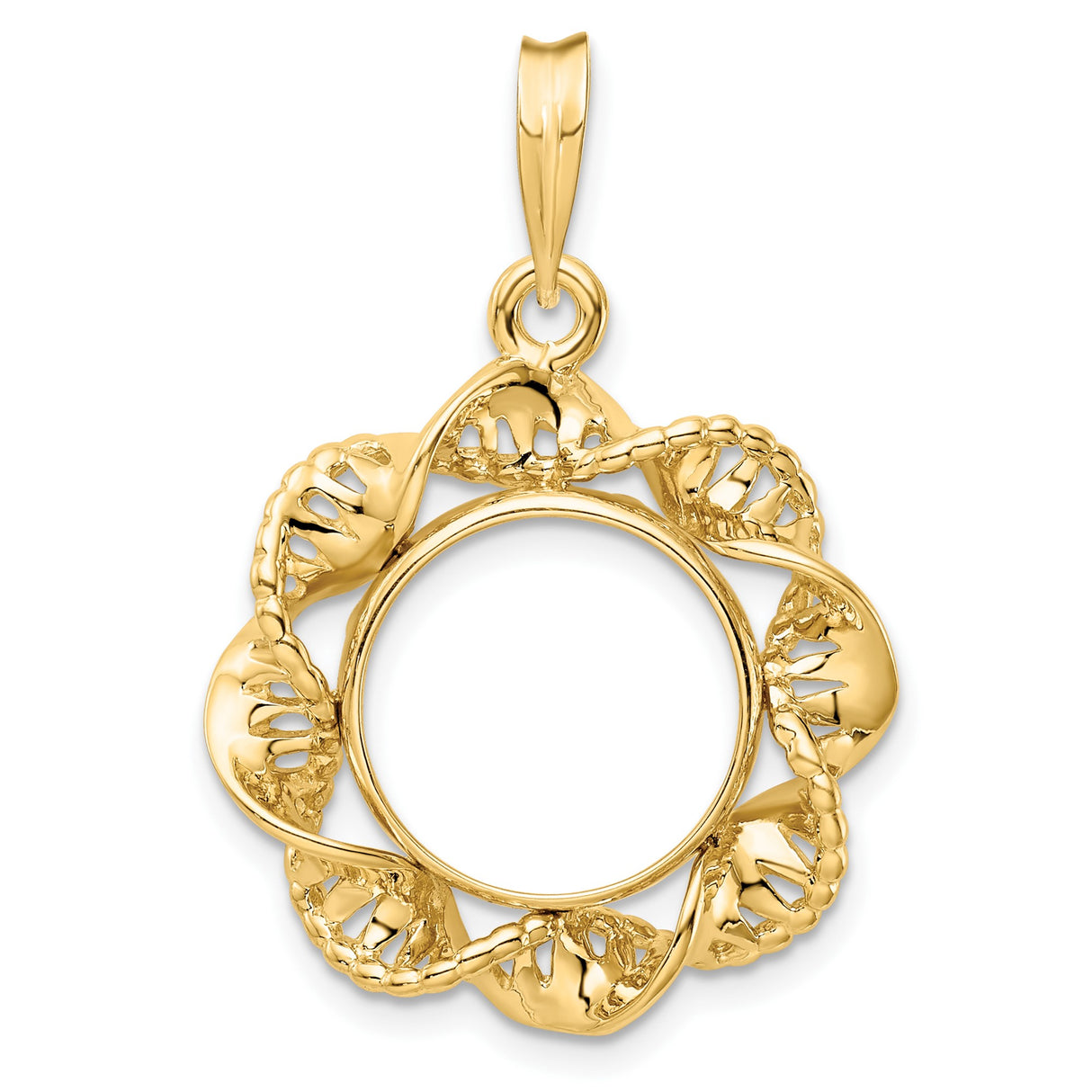 13 mm 14k Yellow Gold coin bezel for Mexican Libertad