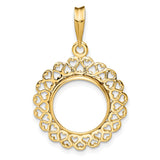 13 mm 14k Yellow Gold coin bezel for Mexican Libertad