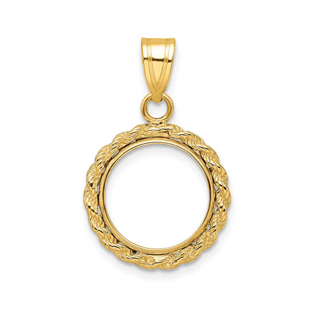 13 mm 14k Yellow Gold coin bezel for Mexican Libertad