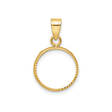 13 mm 14k Yellow Gold coin bezel for Mexican Libertad