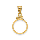 13 mm 14k Yellow Gold coin bezel for Mexican Libertad