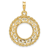 13 mm 14k Yellow Gold coin bezel for Mexican Libertad — additional image
