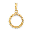13 mm 14k Yellow Gold coin bezel for Mexican Libertad