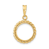 13 mm 14k Yellow Gold coin bezel for Mexican Libertad