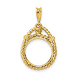 13 mm 14k Yellow Gold coin bezel for Mexican Libertad — additional image
