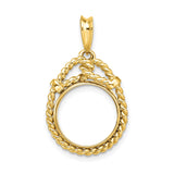 13 mm 14k Yellow Gold coin bezel for Mexican Libertad