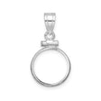 13 mm 14k White Gold coin bezel for Mexican Libertad