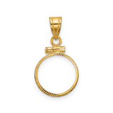 13 mm 14k Yellow Gold coin bezel for Mexican Libertad